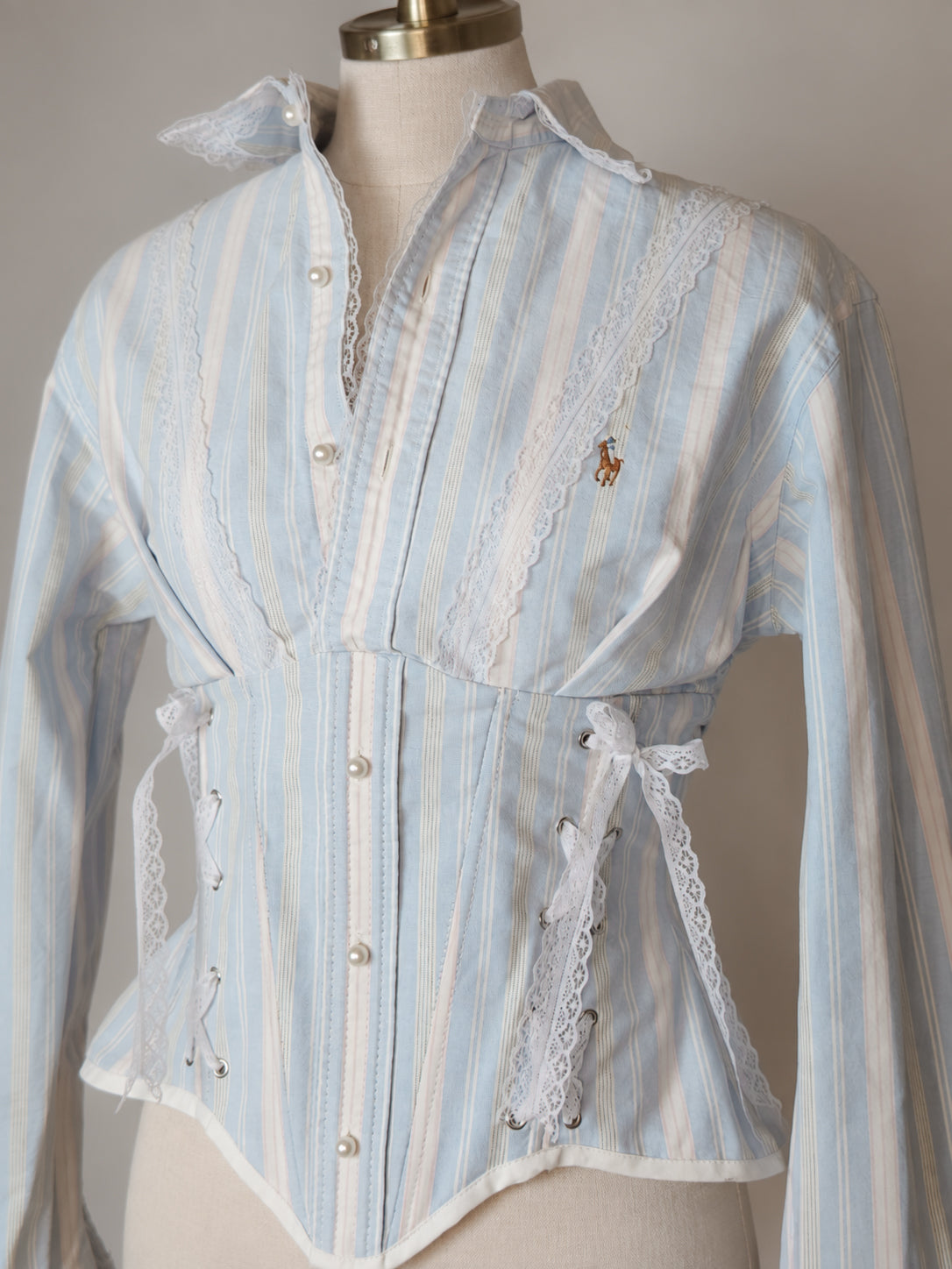 Lace-Up Corset Shirt